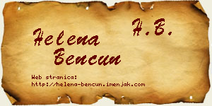 Helena Bencun vizit kartica
